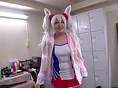 Kinky Japanese girl Tsukino Serina moans while getting pleasured