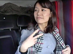 Japanese chick spreads her legs to be pleasured in the van