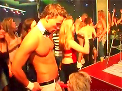 Dick addict babes blowing strippers at sex party