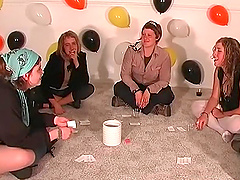 Party college teens play truth or dare for fun
