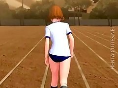 Sexy 3D anime cutie gets fucked outdoors