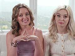 Behind the scenes with hot pornstars Lexi Lore and Charlie Forde, including a blonde babe