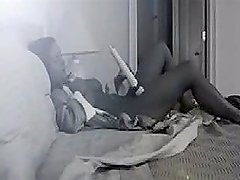 Spy cam caught a nice milf  masturbating her cave
