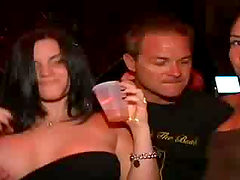 Victoria Lawson gives a terrific blowjob to some man in a club