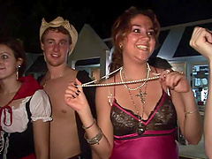 Kinky ladies flash their tits in hot party clip