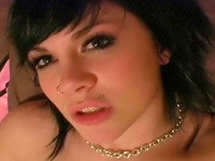 Amateur pornstar fondles her natural tits in front of webcam