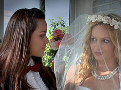 Lesbian brides make the most out of their first night married