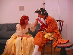 Mature redhead enjoys a wild doggy style humping in a cosplay clip