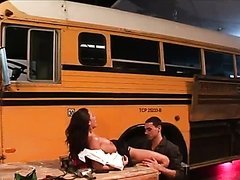 Horny Bus Driver Pounds A Student's Shaved Pussy