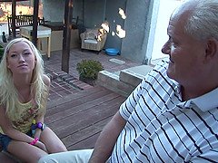 Young cute blonde loves when old guy ravished her hardcore