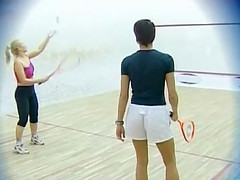 Szilvi and Kitty hot fucking area is the squash court
