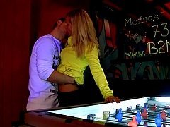 Agata Gets Her Pink Pussy Drilled In A Gaming Room