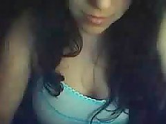 Topless preggy babe on webcam