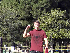 Teen sporty gay guy Brian picked up and fucked in a park