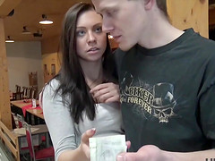Need of cash make boy eager to let stranger nail his girl