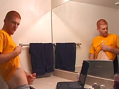 In this hot solo scene, young Tristian goes into the bathroom to jerk off