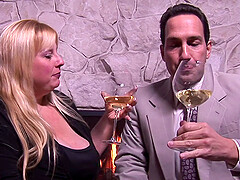 Classy erotic BBW Cassie Blanca has sex at fireplace after a glass of wine