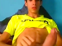 Horny Latino Twink Shows Off When Jerking