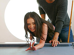 Cute girlfriend Gia Paige gets her pussy fucked on the pool table