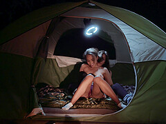 Camping outdoors lesbian sex with girls Alexis Fawx and Cecilia Lion