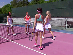 Tennis is always fun when Cayla Lyons and her girlfriends are playing