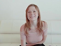 Redhead teen first casting