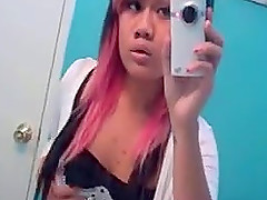 Pink haired teen solo