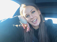 Homemade video of Madi pleasuring her pussy in the car - HD