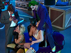 Wonder-babe  Joker and spills his radioactive milk - XXX cosplay orgy!