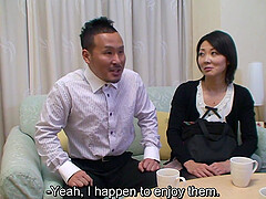 Real life married Japanese couple first hotwife encounter