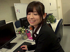 Kurumi Chino sucks her bosses cock
