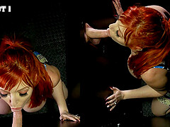 Lauren Phillips gets her big juicy tits wet in a steamy scene.