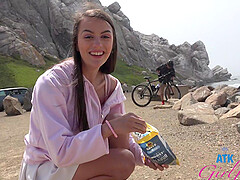 Petite teen Summer Renee gets fucked on the beach