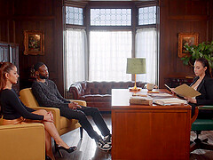 Two mature beauties sharing a young stud's cock