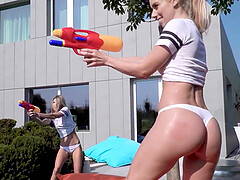 Nasty girls Gina and Veronica feast on each other's fine booty in an uninhibited outdoor romp