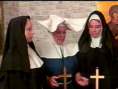 Nasty nun gets her butt spanked in a parody sex video