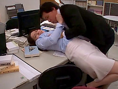 Pretty Asian chick with a hot ass sucking a stranger's cock