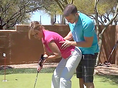 Taking a golf lesson before hard sex