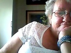 Dirty granny shows her tits on webcam