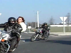 Sexy brunette chick gets it on, outdoors, and on a motorcycle in this hot anal sex