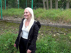 Blonde MILF Lovita gets picked up hitchhiking and fucked in a car