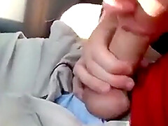 Blonde boy amateur sucks daddy in the car